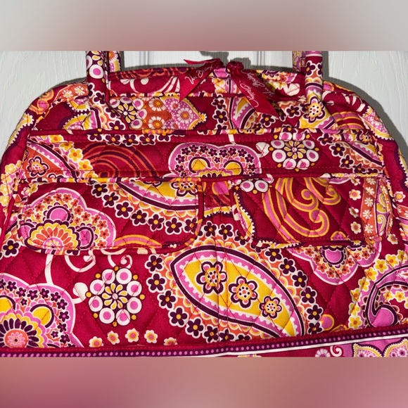 Vera Bradley Bowler Handbag Tote Bag Raspberry Fizz Purse Retired - Picture 3 of 7